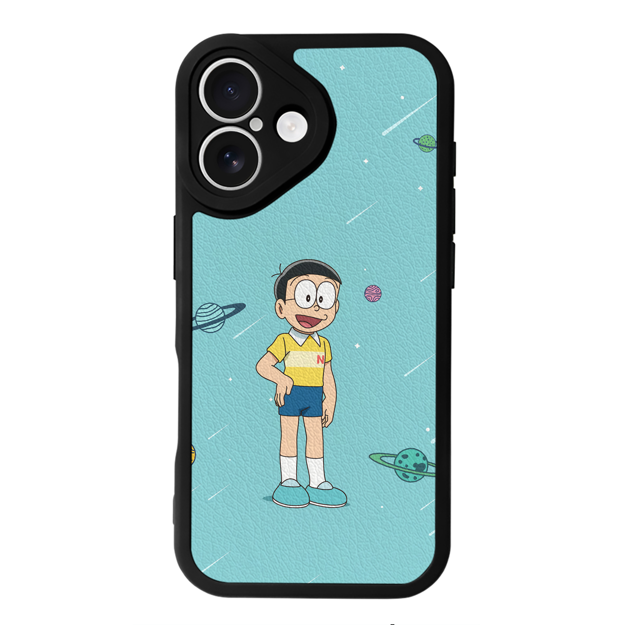 （画像用） ドラえもん Doraemon 【iPhone 16シリーズ対応】シリコンスマホケース（レザー調） 材質：シリコン